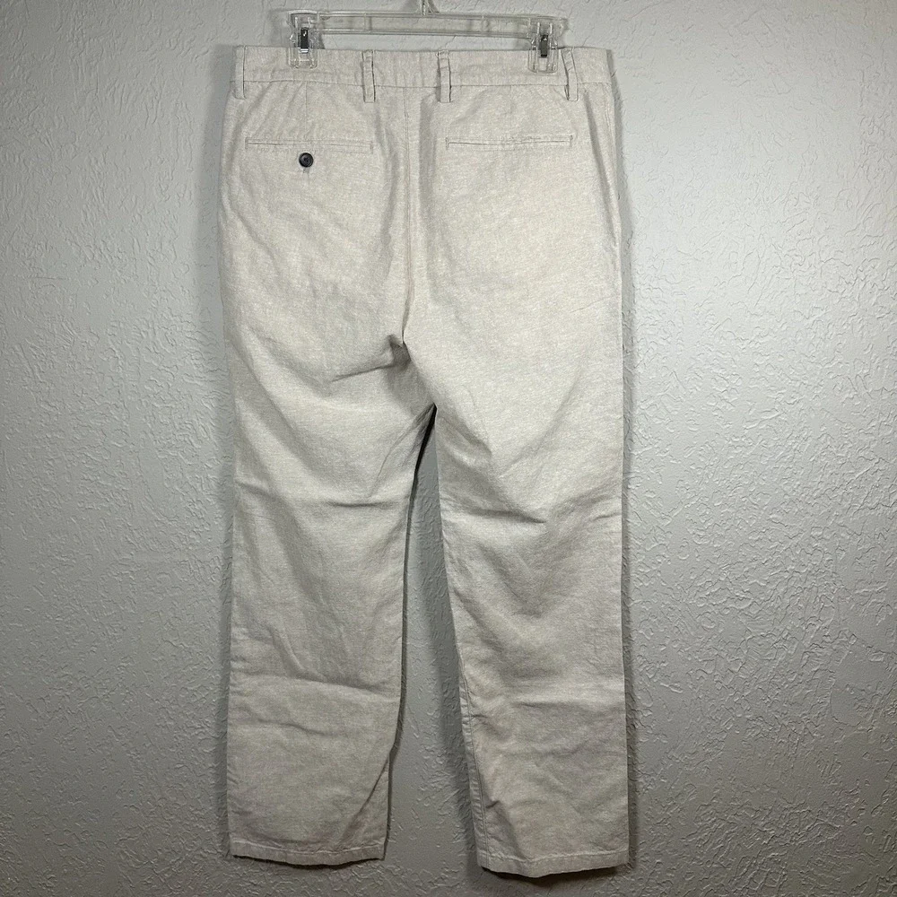 Old Navy Men's 90's Straight Linen-Blend Chino Pants 32x30 55% Linen 45% Cotton - Picture 3 of 9